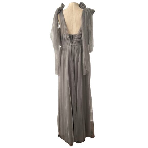 Jenny Yoo Aidan Convertible Bridesmaid Dress Gown in Charcoal Grey Size 12 - Picture 4 of 10
